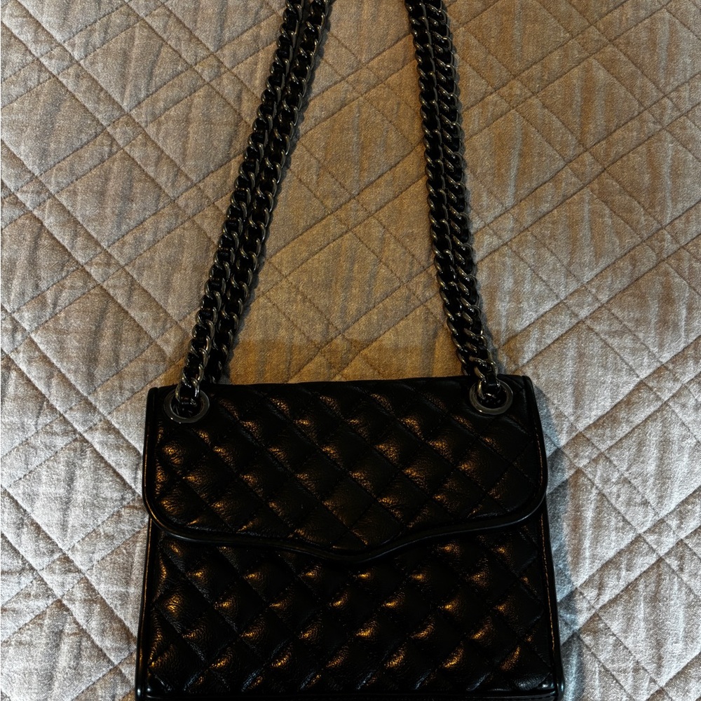 Rebecca Minkoff Black Quilted Chain Shoulder Bag Purse